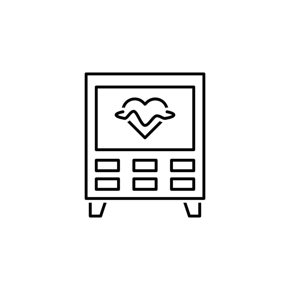 medizinisch Technologie, Herz Bewertung Monitor Vektor Symbol Illustration