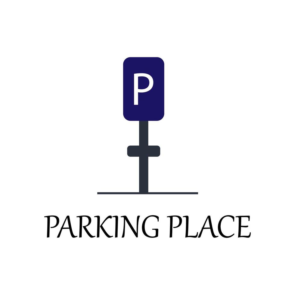 färgad parkering plats vektor ikon illustration