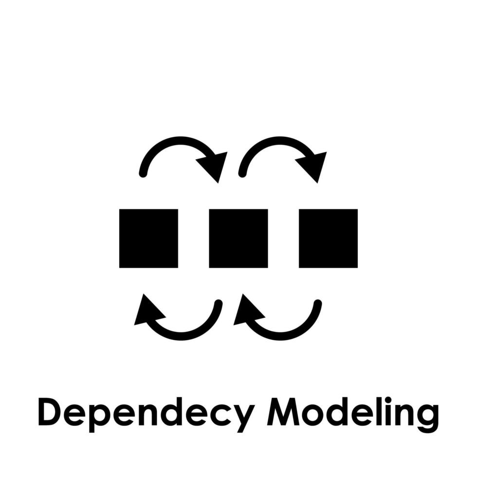 Abhängigkeit Modellieren Vektor Symbol Illustration