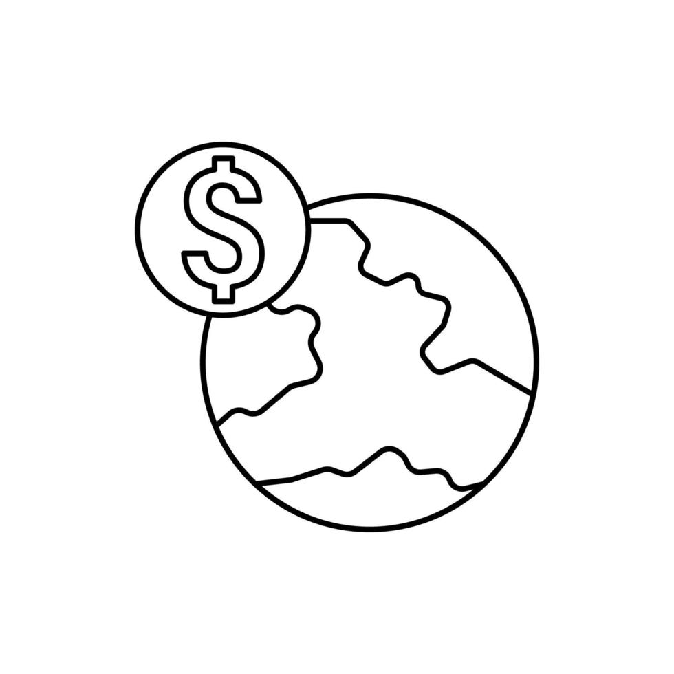Welt, Dollar, Geld Vektor Symbol Illustration