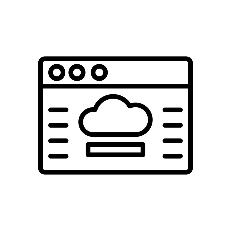 Browser, Netz Grundstück, Wolke Vektor Symbol Illustration