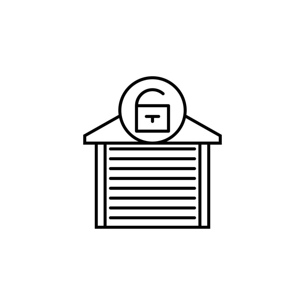 öffnen Garage Zeichen Vektor Symbol Illustration