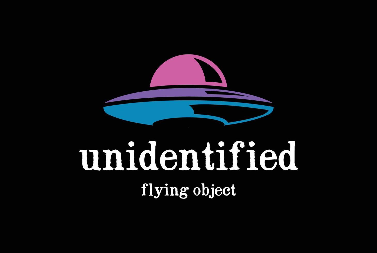 einfach minimalistisch Außerirdischer UFO oder unbekannt fliegend Objekt zum Raum Wissenschaft Logo Design vektor