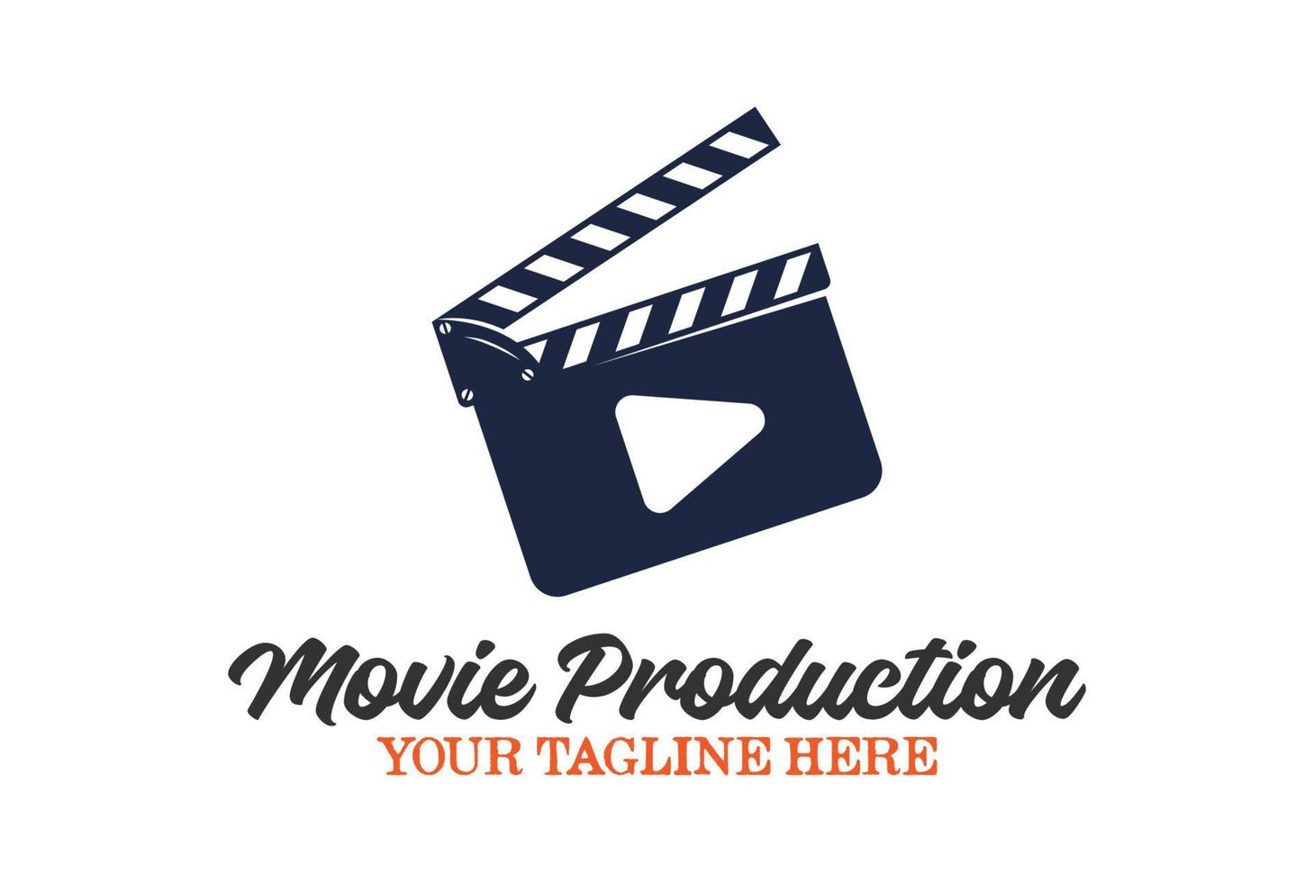 årgång film clapboard för filma bio produktion studio logotyp design vektor