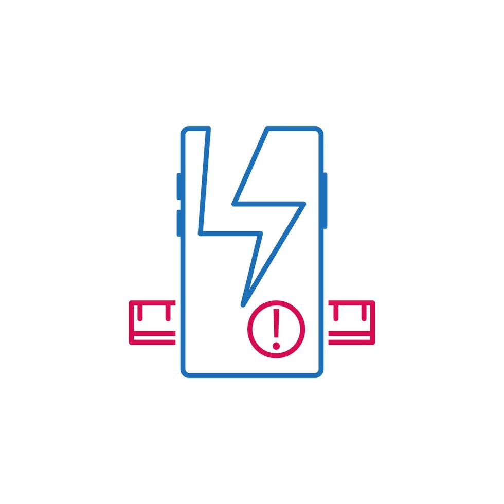 gebrochen, Achtung, Fehler, Fix, Telefon, Problem Vektor Symbol Illustration