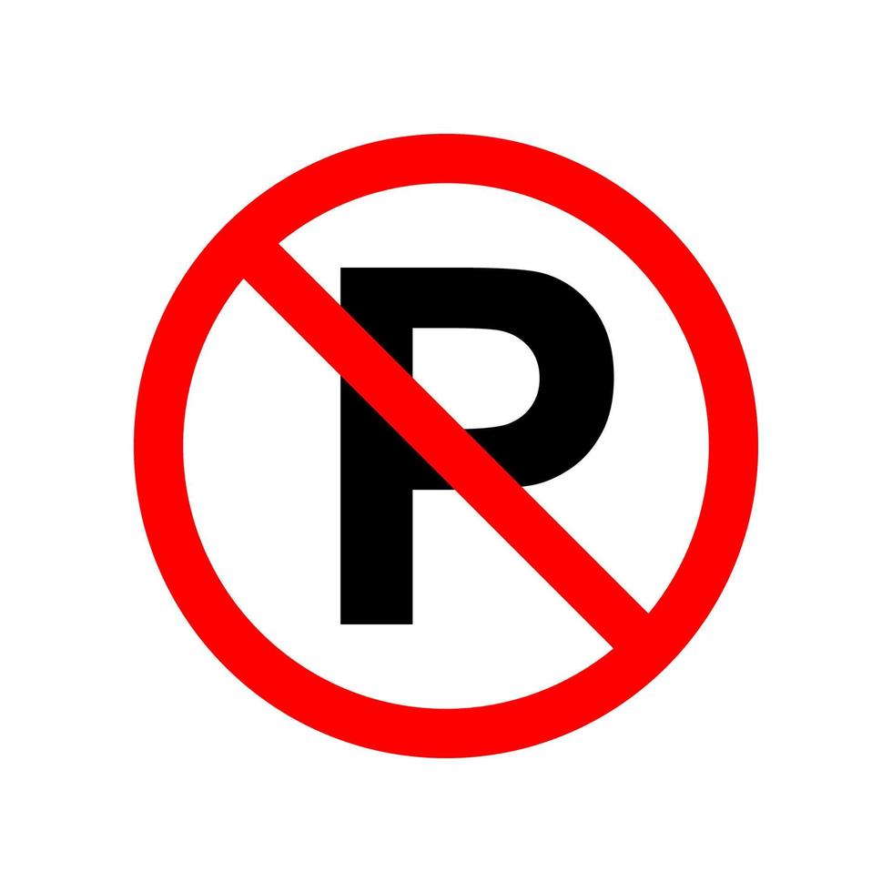 förbjuden parkering vektor ikon illustration