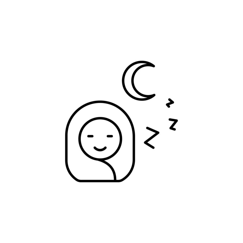 natt, bebis, sovande vektor ikon illustration