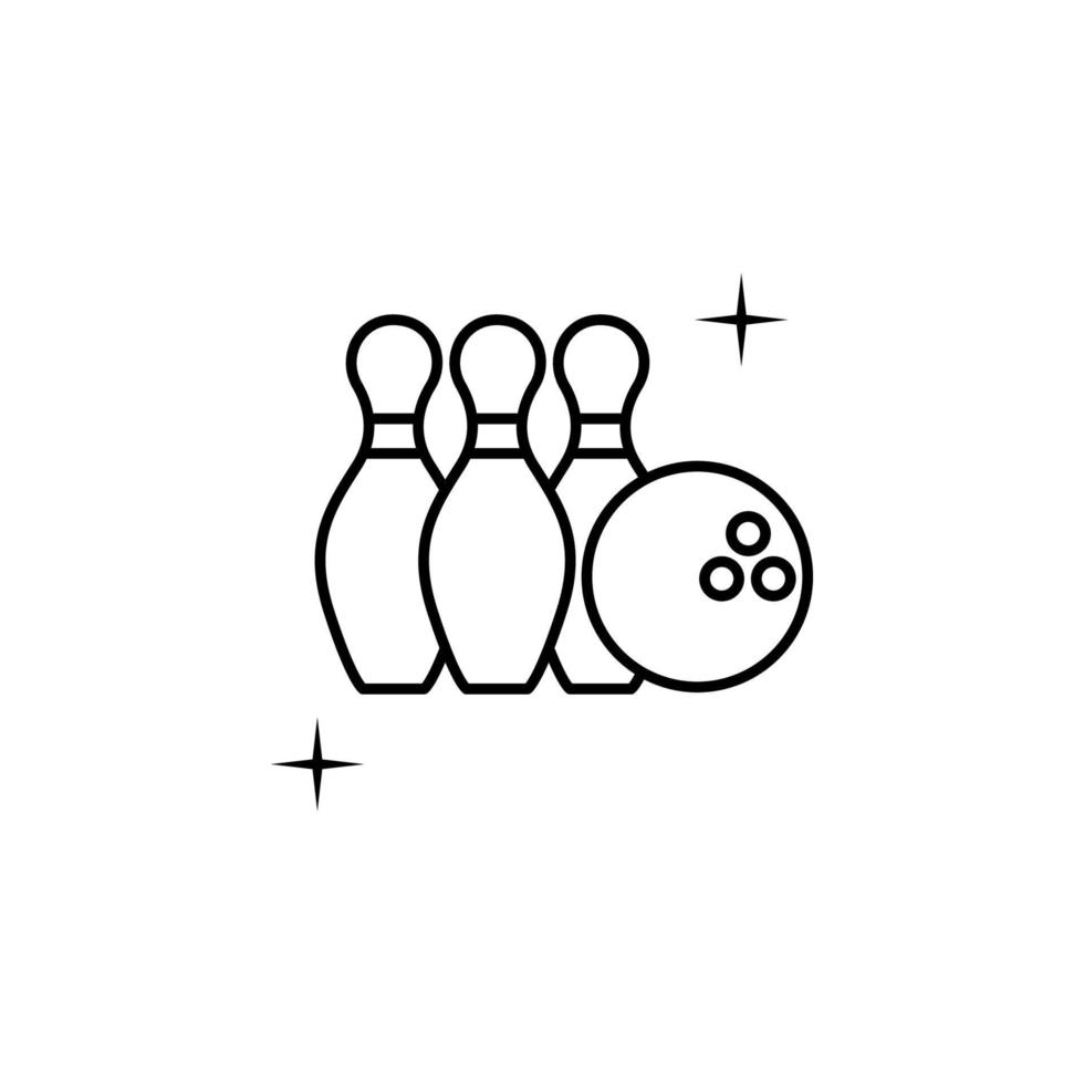 bowling, sport vektor ikon illustration