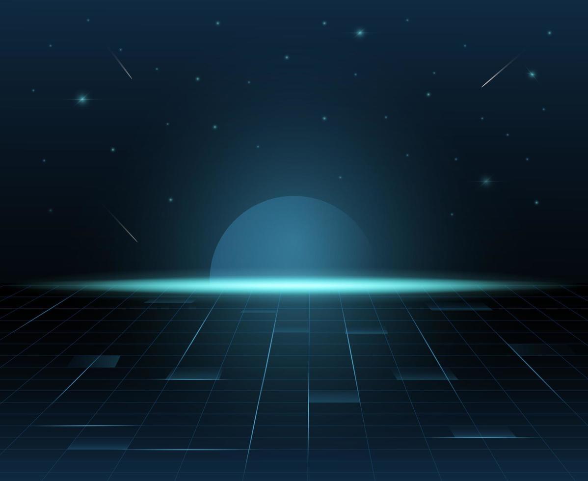 futuristisch Technologie Hintergrund , Raum mit Sterne im Neon- Stil. Vektor