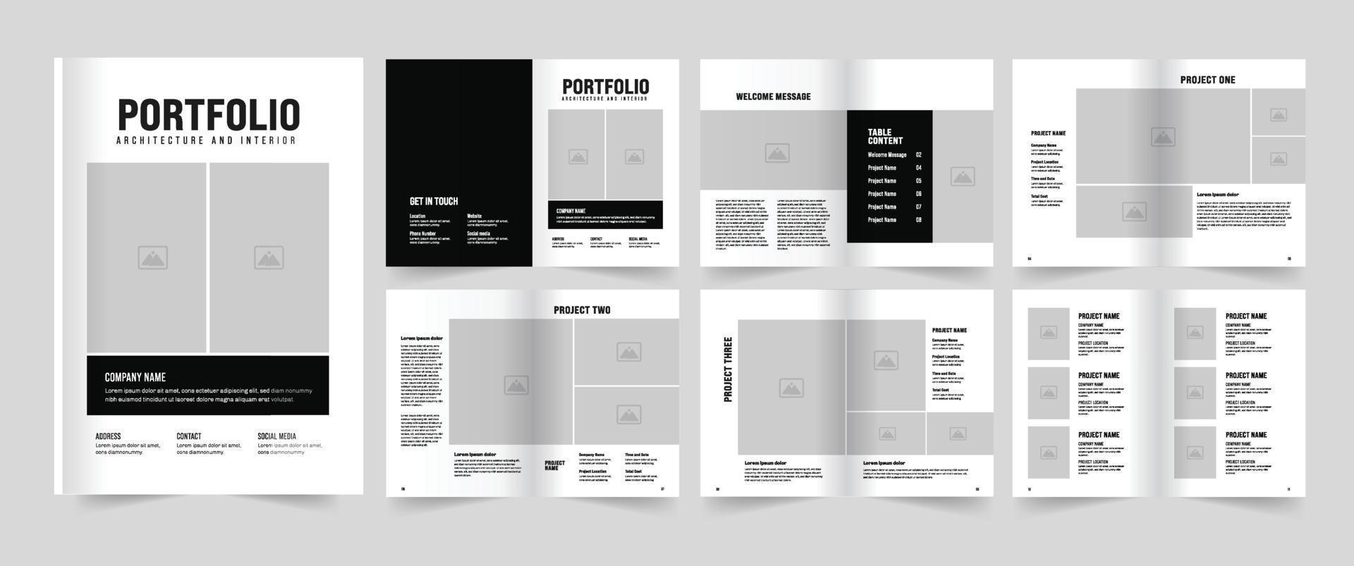 Portfolio Design oder die Architektur Portfolio Layout Vorlage vektor