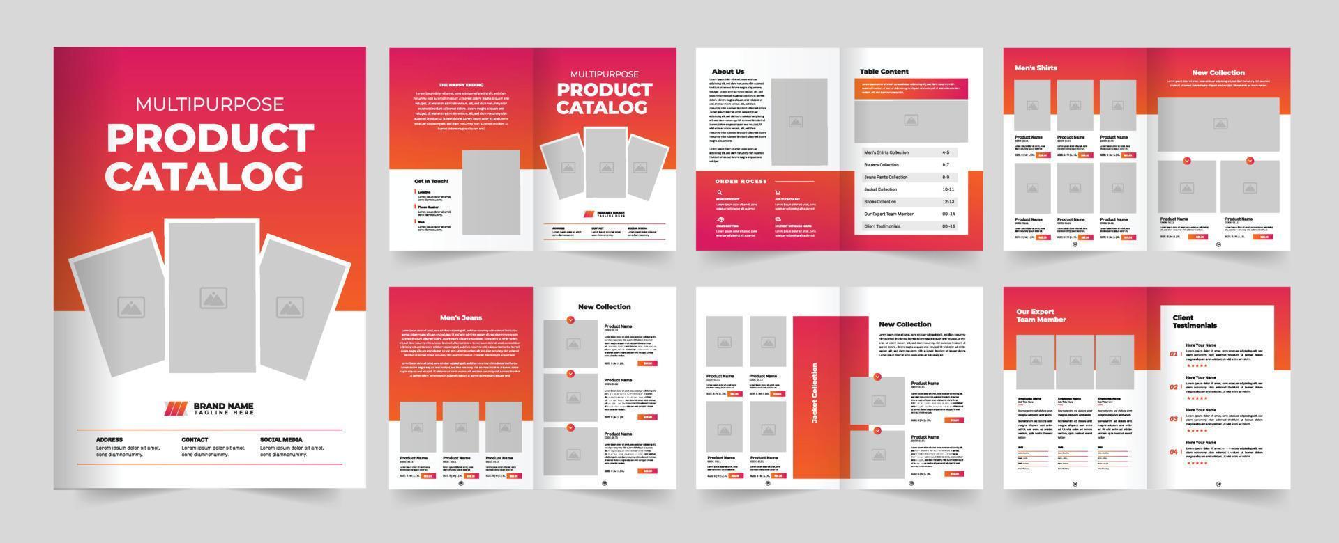 Prof Produkt Katalog Design zum Ihre Geschäft. vektor
