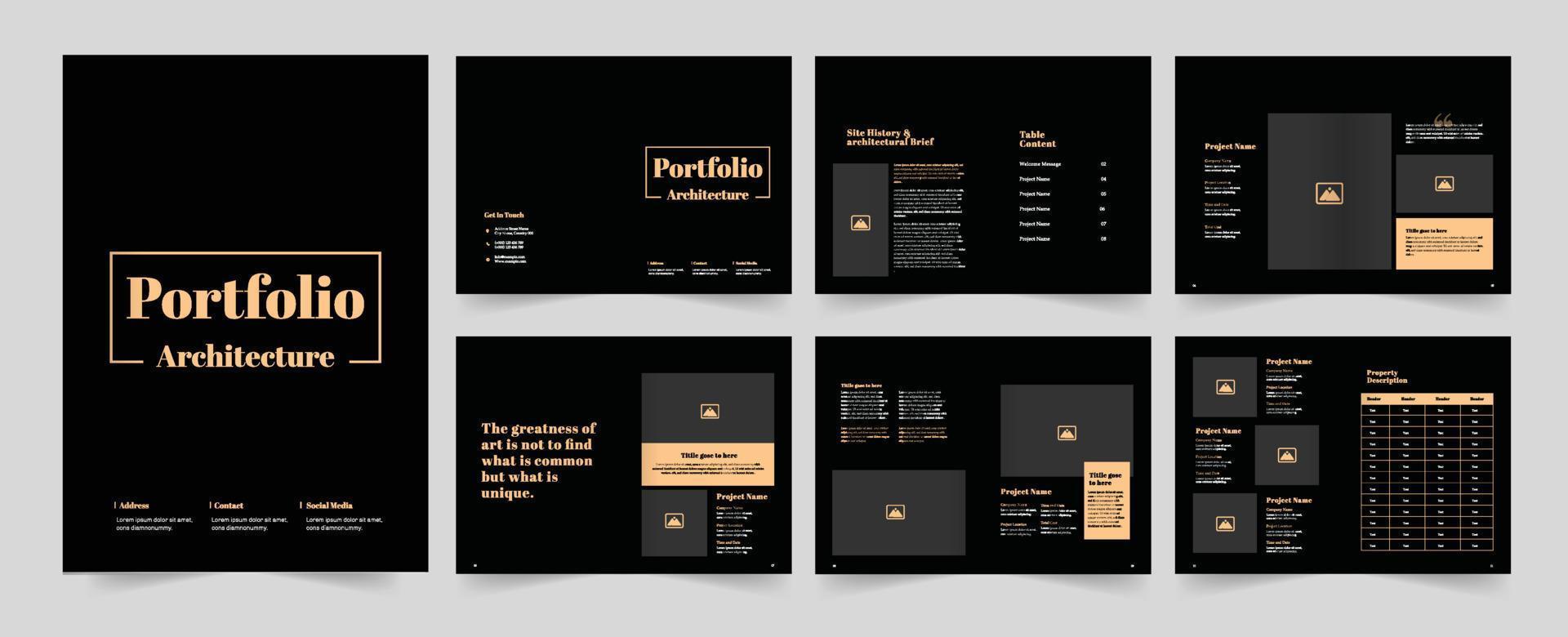 Portfolio Design Layout oder Konstruktion Portfolio oder echt Nachlass Portfolio vektor