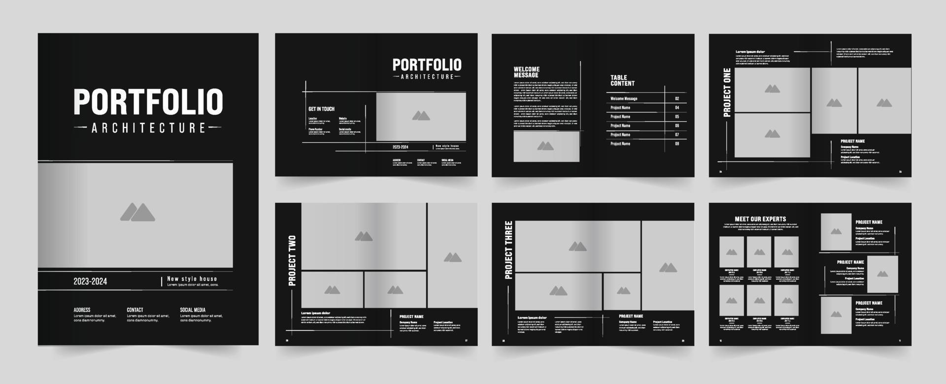 städtisch Portfolio Design oder die Architektur Portfolio Vorlage vektor