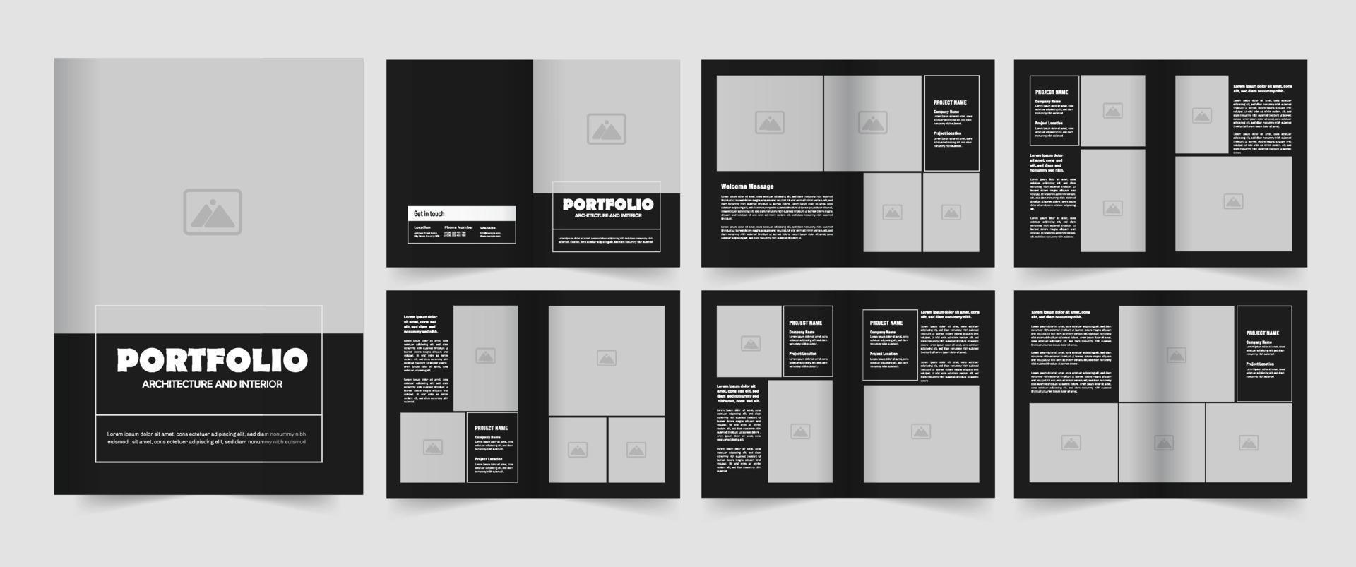 die Architektur Portfolio Design oder Portfolio Layout Design vektor