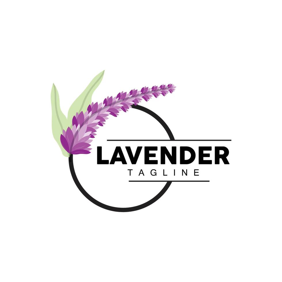 lavendel- logotyp, hand dragen bröllop växt design, lantbruk vektor, symbol illustration mall ikon vektor