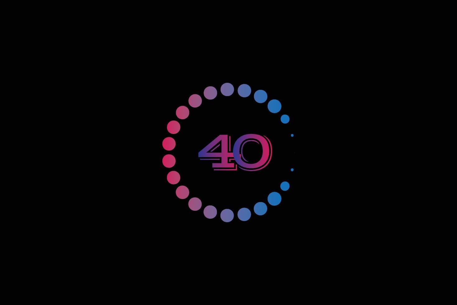 40 Nummer und Brief Initiale Logo Design Vorlage Vektor Illustration.
