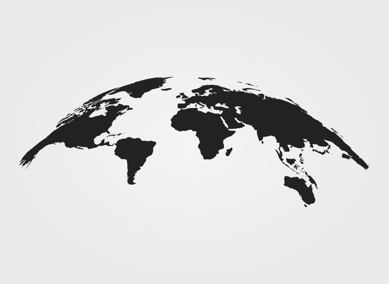 svart världskarta vektor isolerad på vit bakgrund