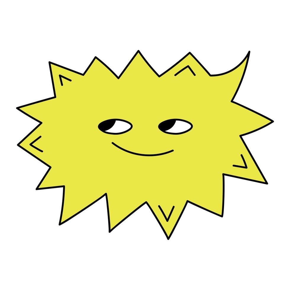 tecknad serie bubbla Tal karaktär med leende. gul skraj vektor bubbla karaktär isolerat på vit