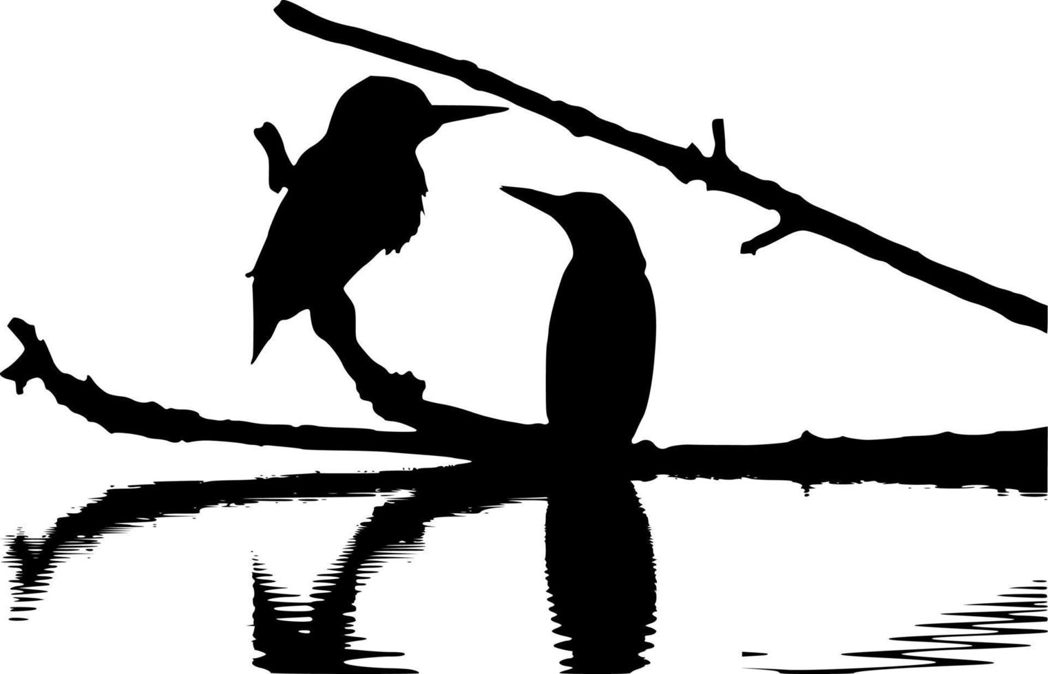 Vektor Silhouette von Vögel auf Weiß Hintergrund