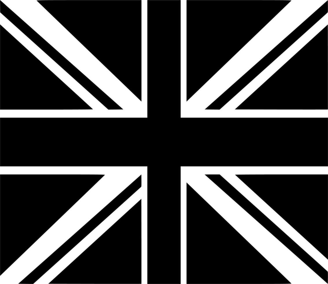 vektor silhuett av Storbritannien flagga på vit bakgrund