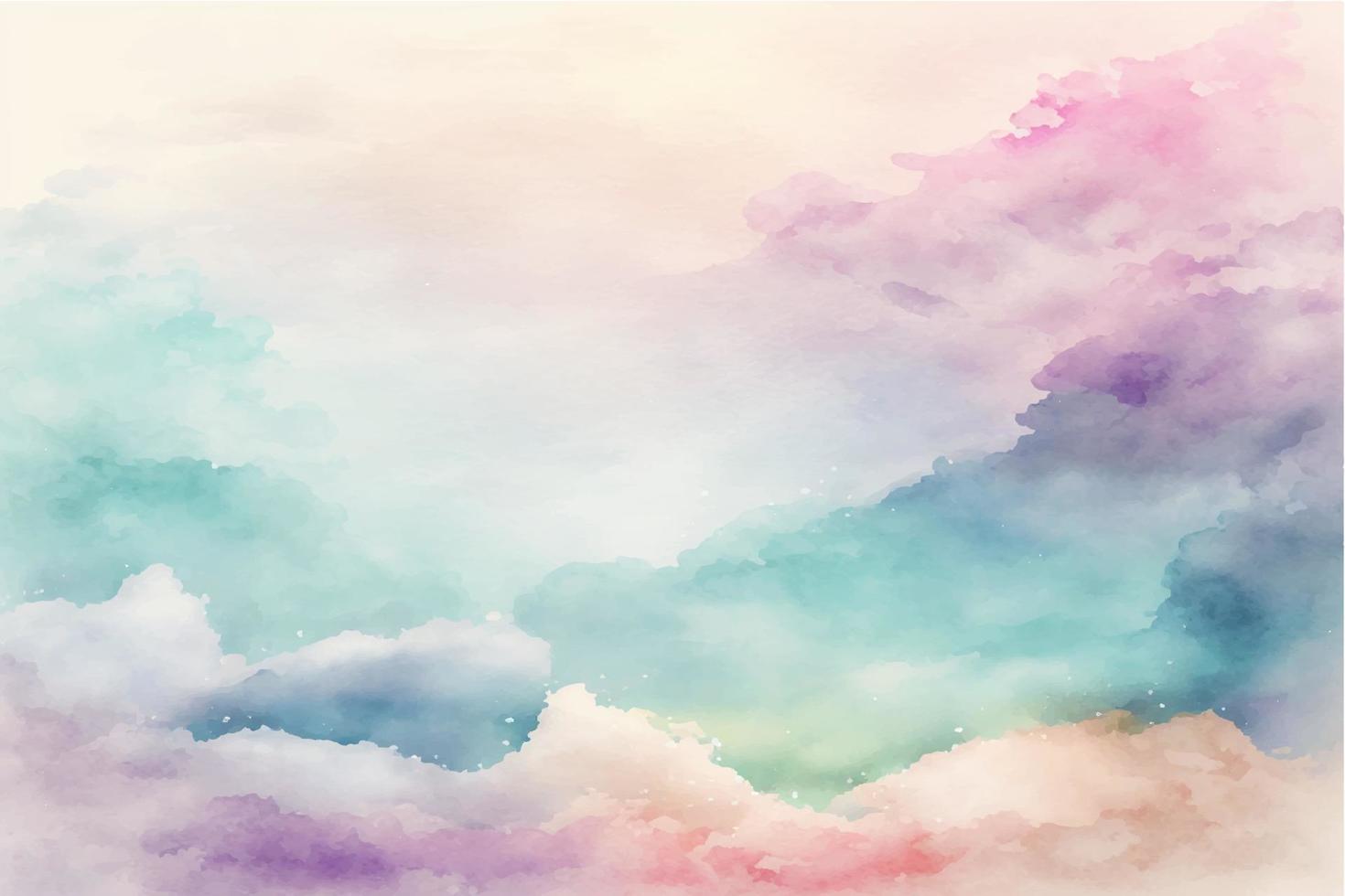 Hand gemalt Aquarell Himmel Wolke Hintergrund mit ein Pastell- farbig vektor