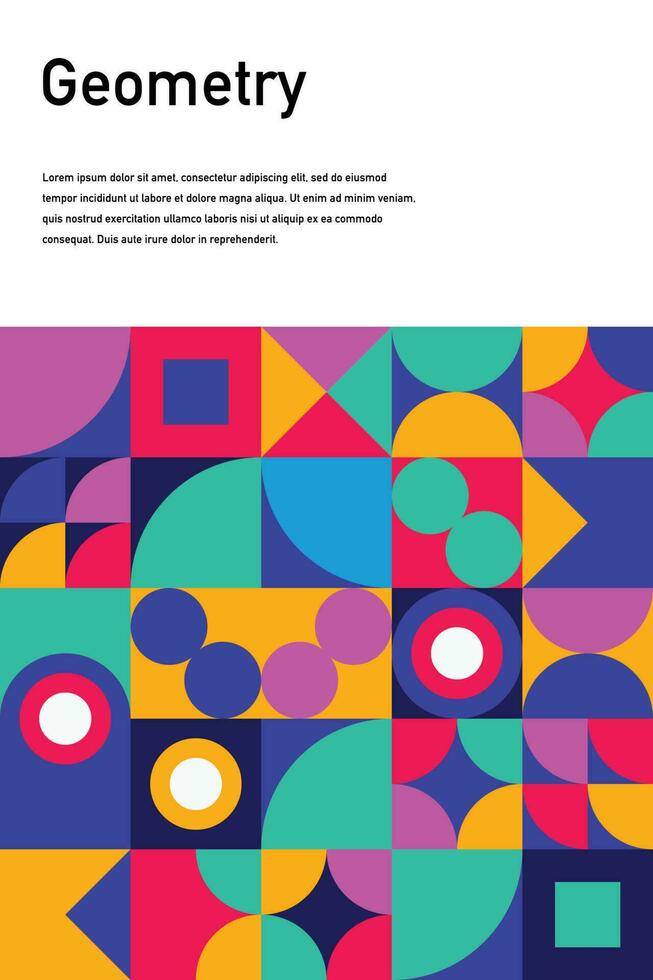 geometrisk affisch design element halvton grafisk färgrik former linje vektor former abstrakt mural bakgrund