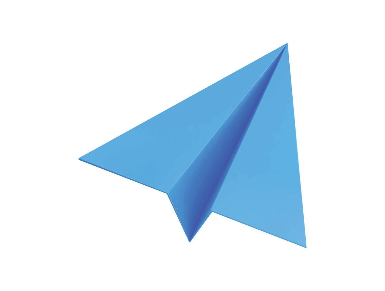 Papier Flugzeug Symbol 3d Rendern Vektor Illustration