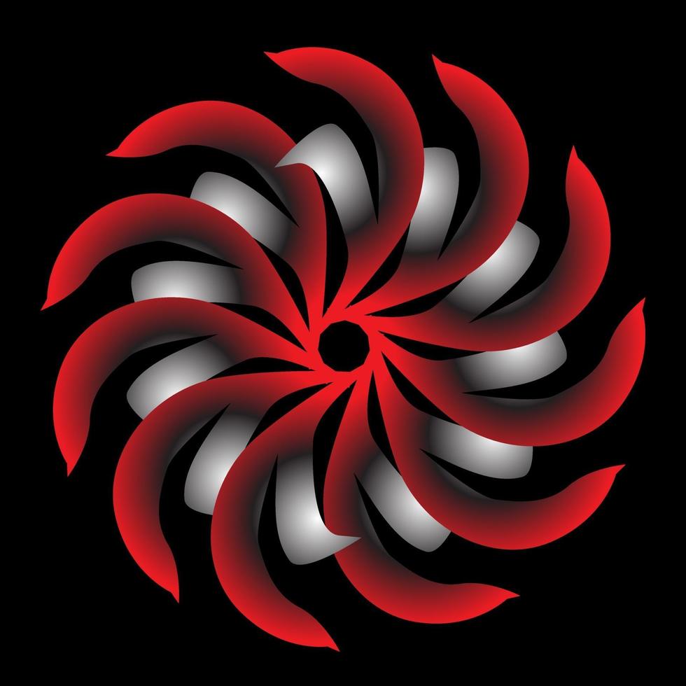 röd cirkulär abstrakt blomma illustration konst vektor