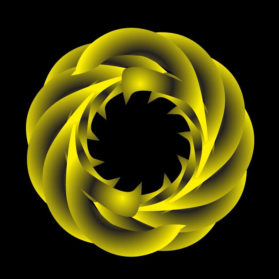 abstrakt cirkelformad blomma i gul färg vektor