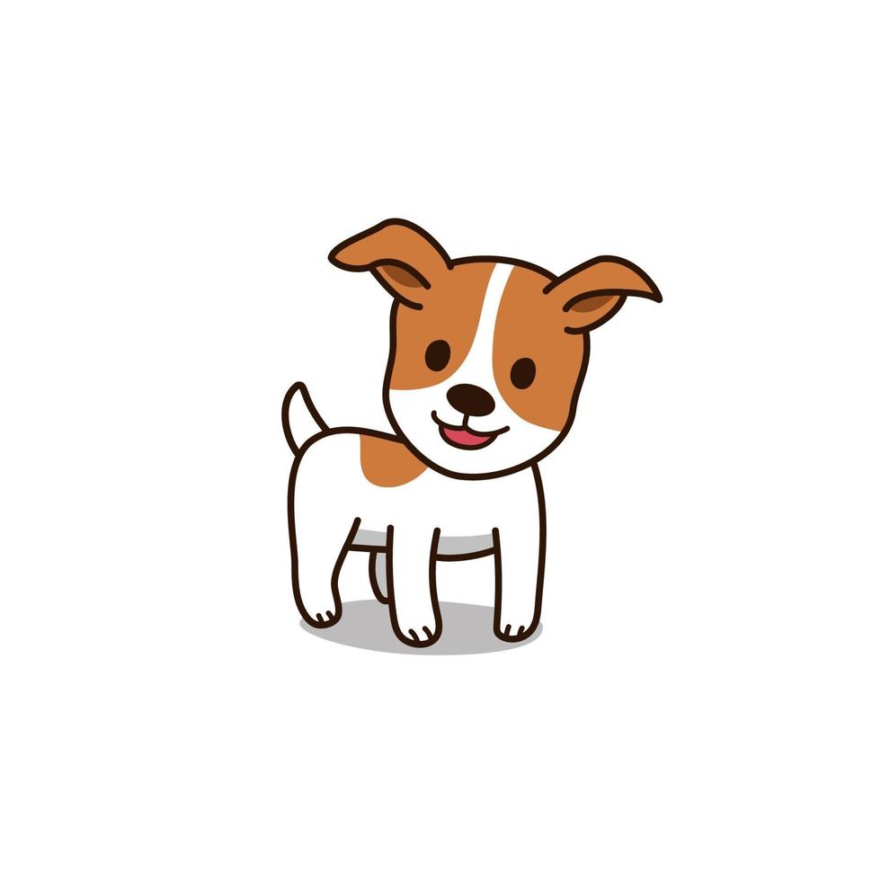 tecknad karaktär söt jack russell terrier hund vektor