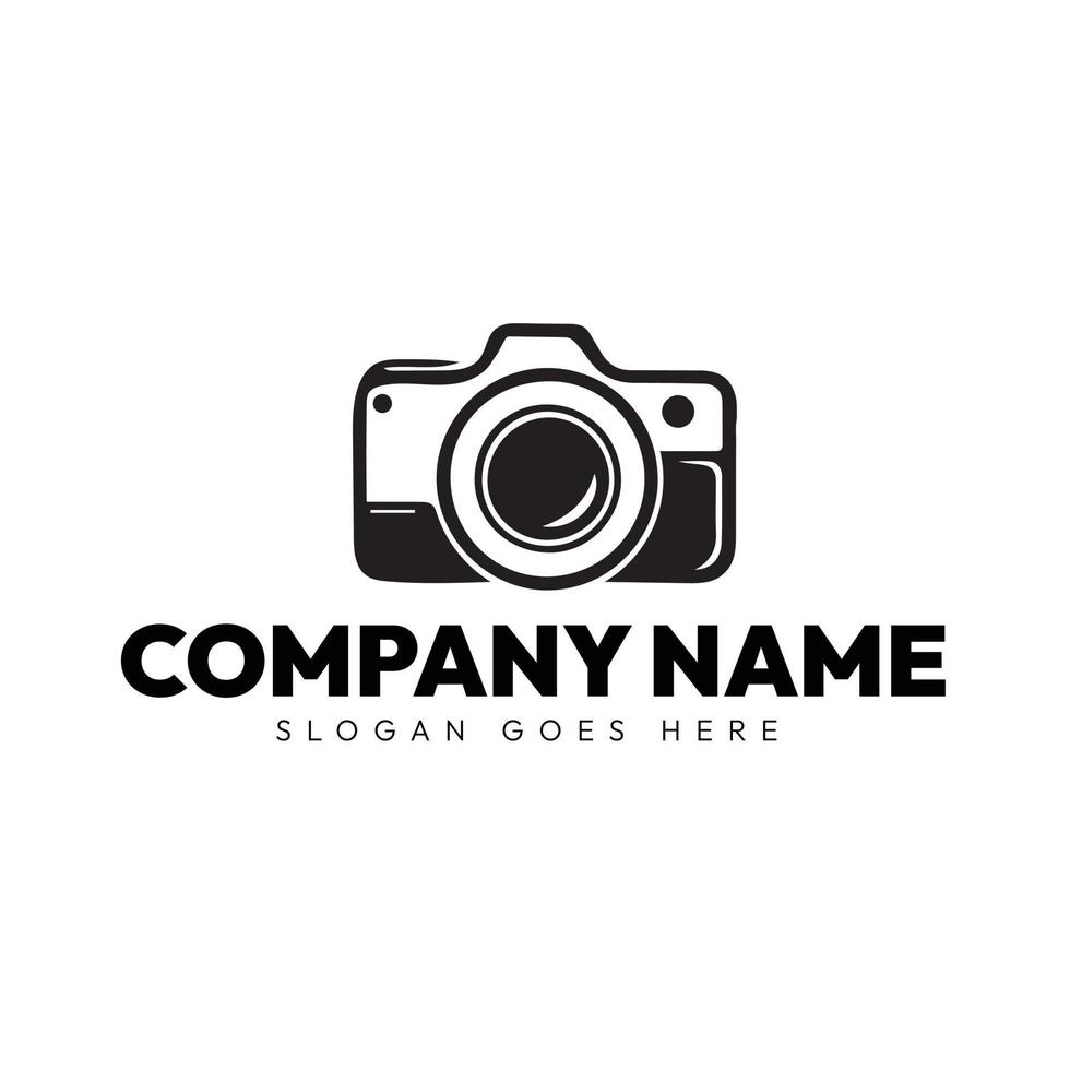 kreativ und minimal schwarz und Weiß Kamera Logo Design, Studio, Fotografie Logo Illustration Vektor