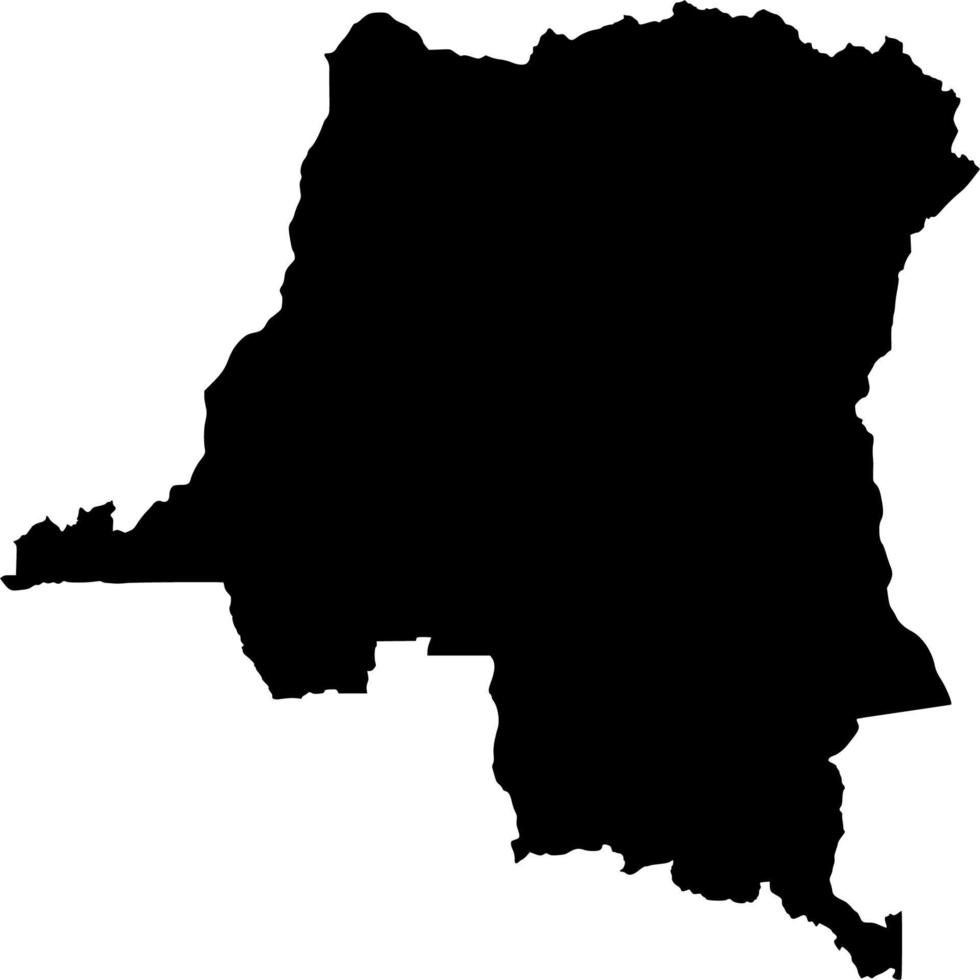 Vektor Silhouette von Kongo Karte auf Weiß Hintergrund
