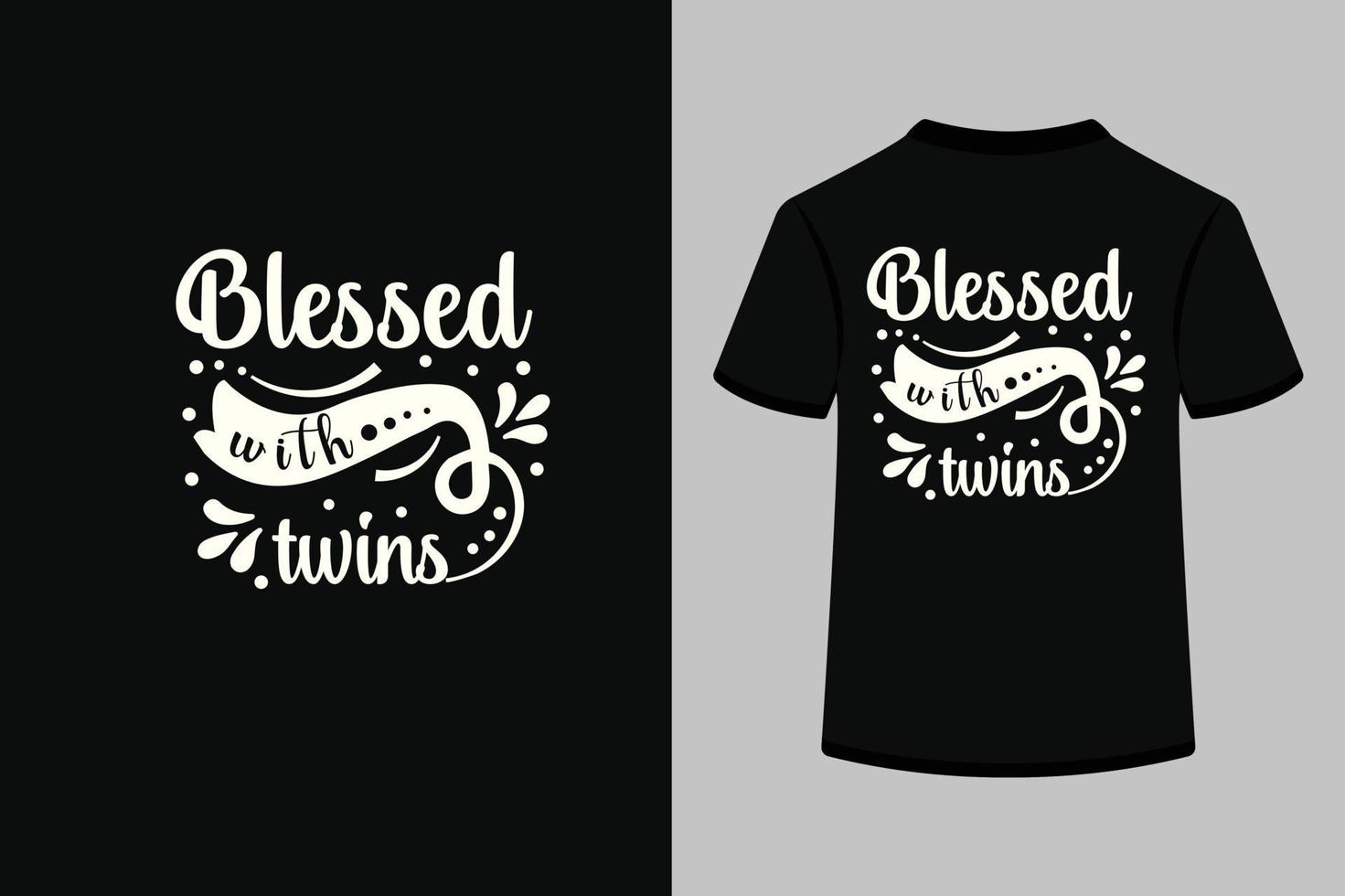 välsignad med tvillingar kreativ typografi t skjorta design vektor