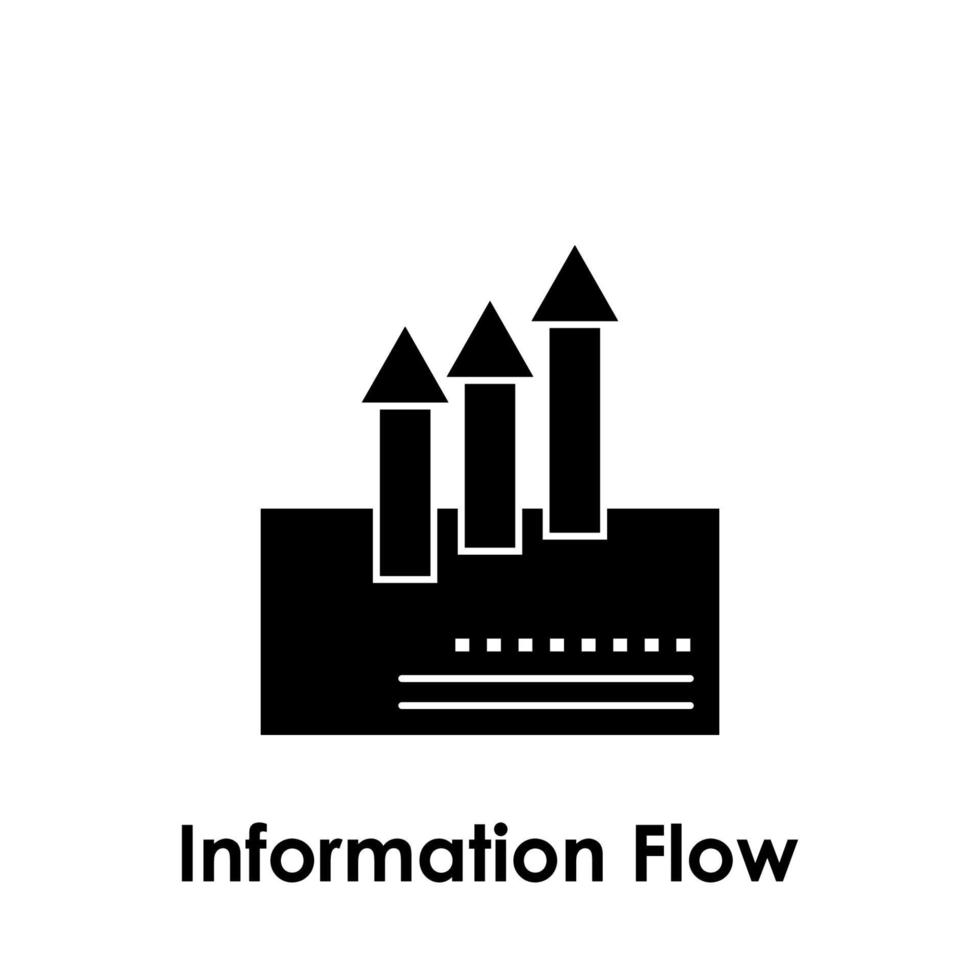 notera, pil, upp, information strömma vektor ikon illustration