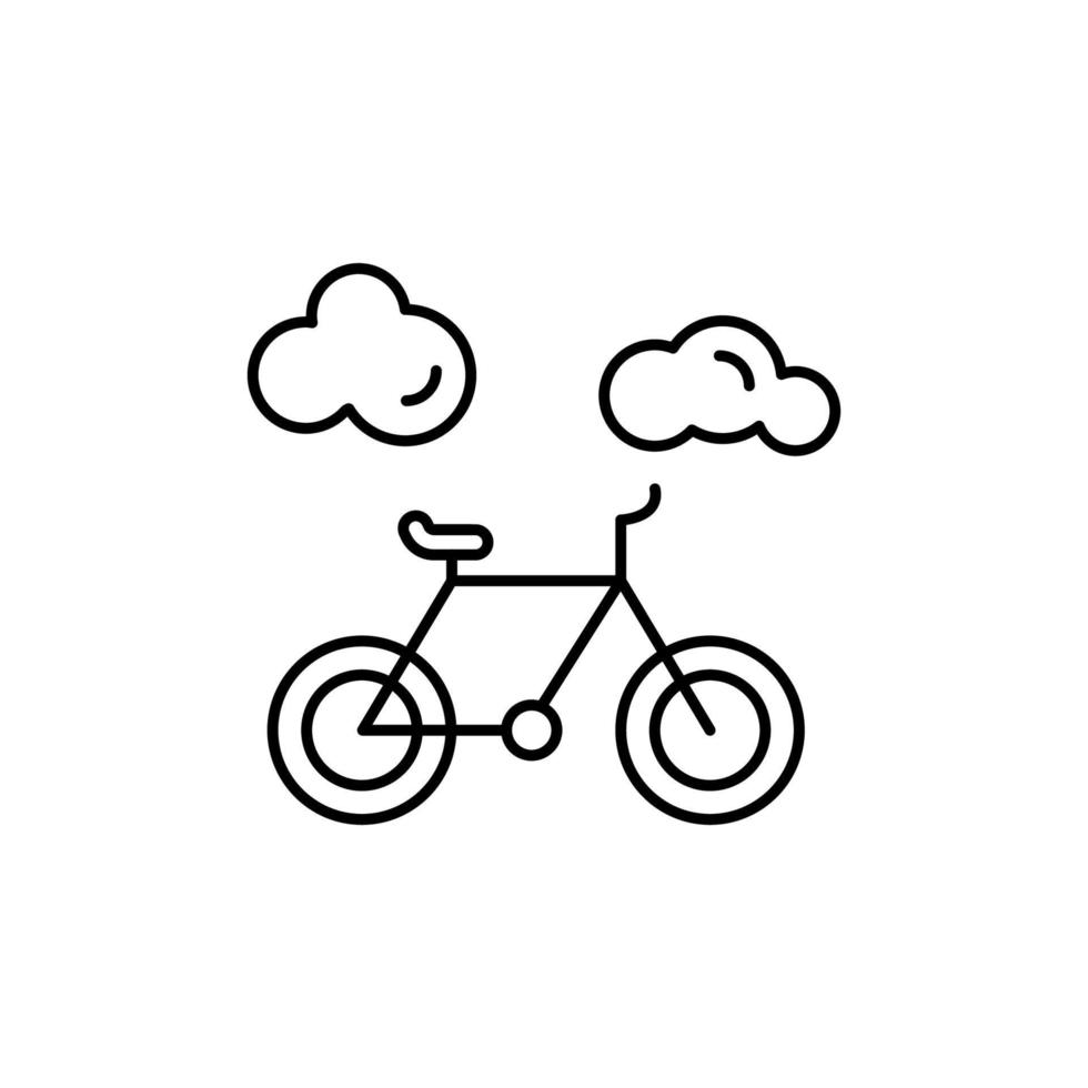 cykel, resa, moln vektor ikon illustration