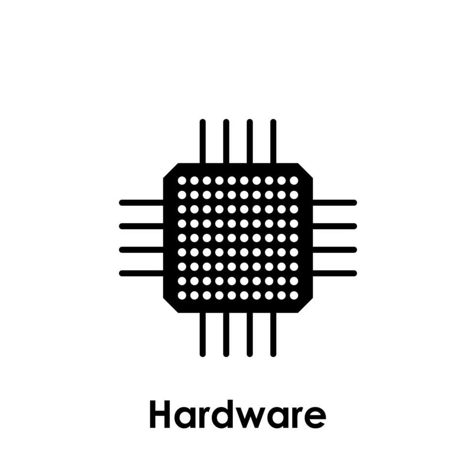 Hardware, Zentralprozessor Vektor Symbol Illustration