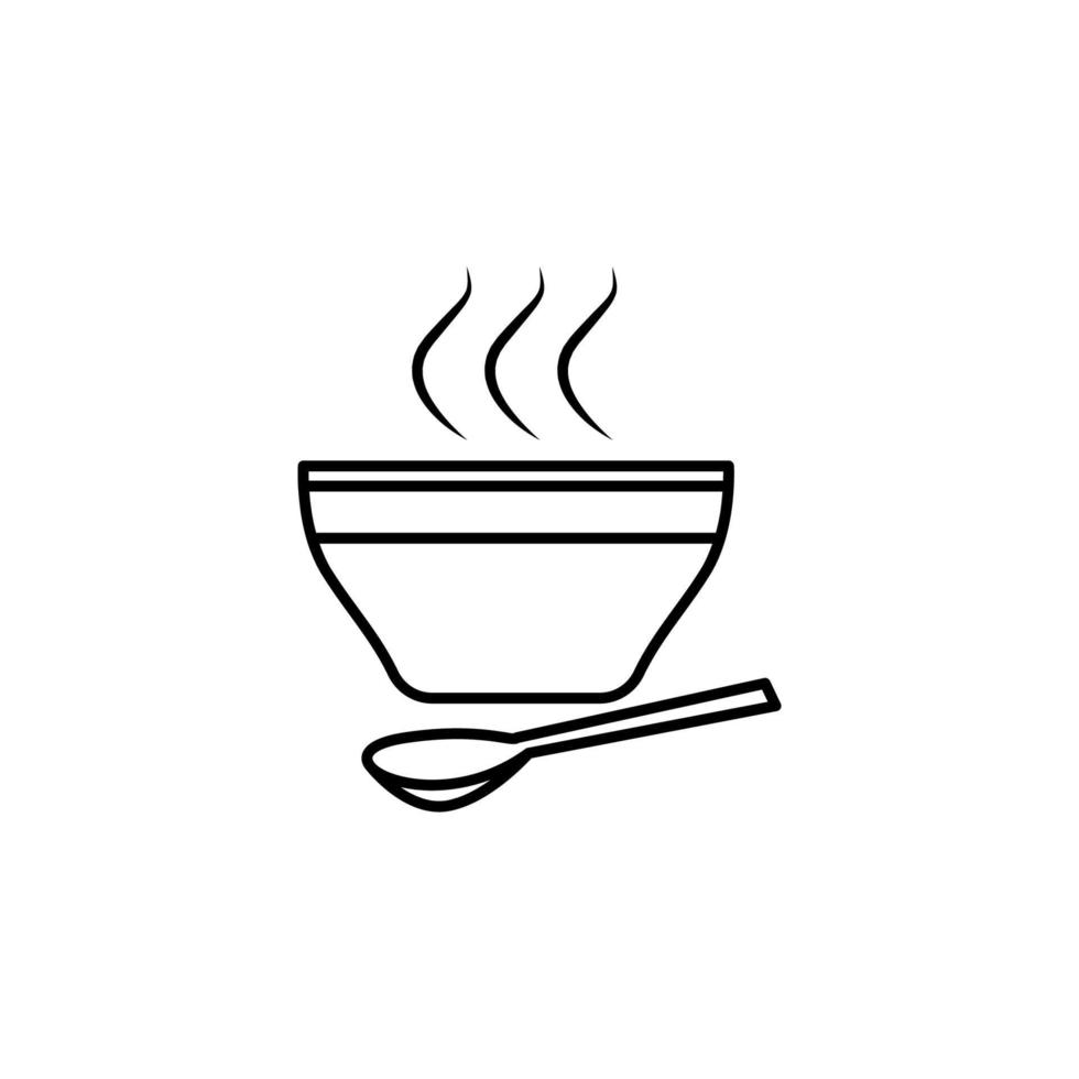 en skål av soppa vektor ikon illustration