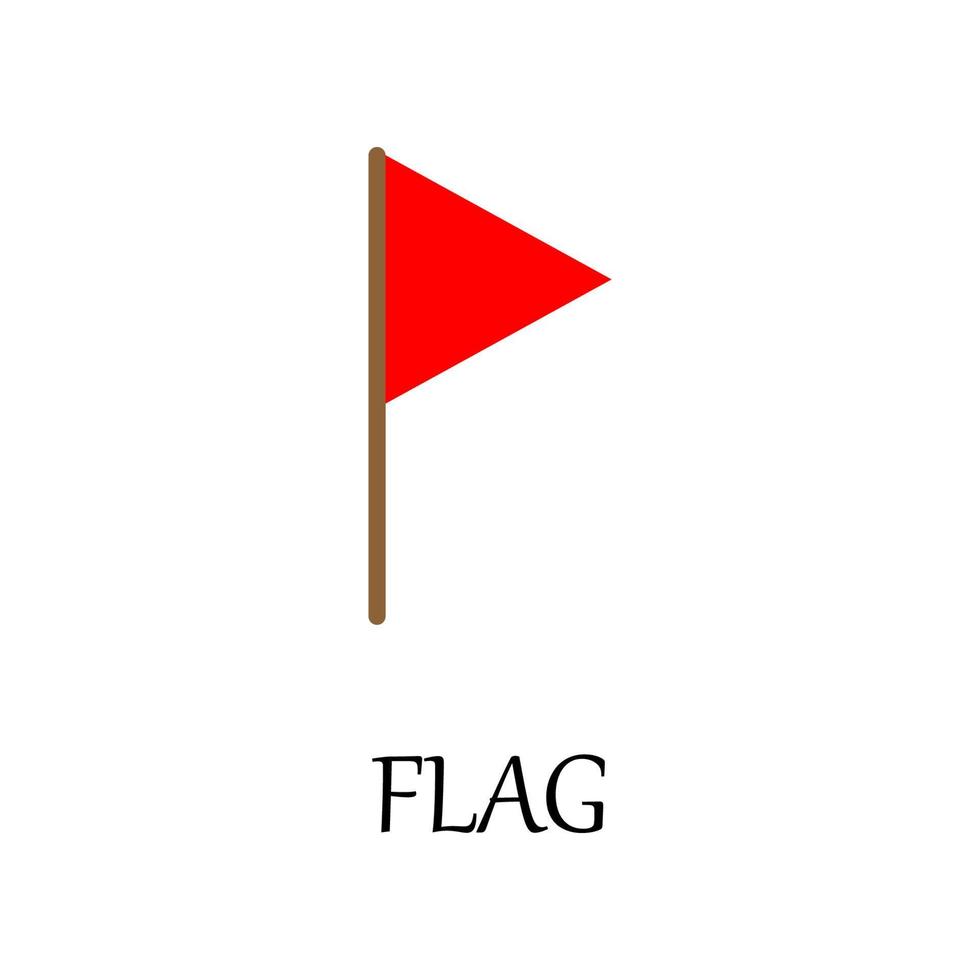 färgad golf flagga vektor ikon illustration