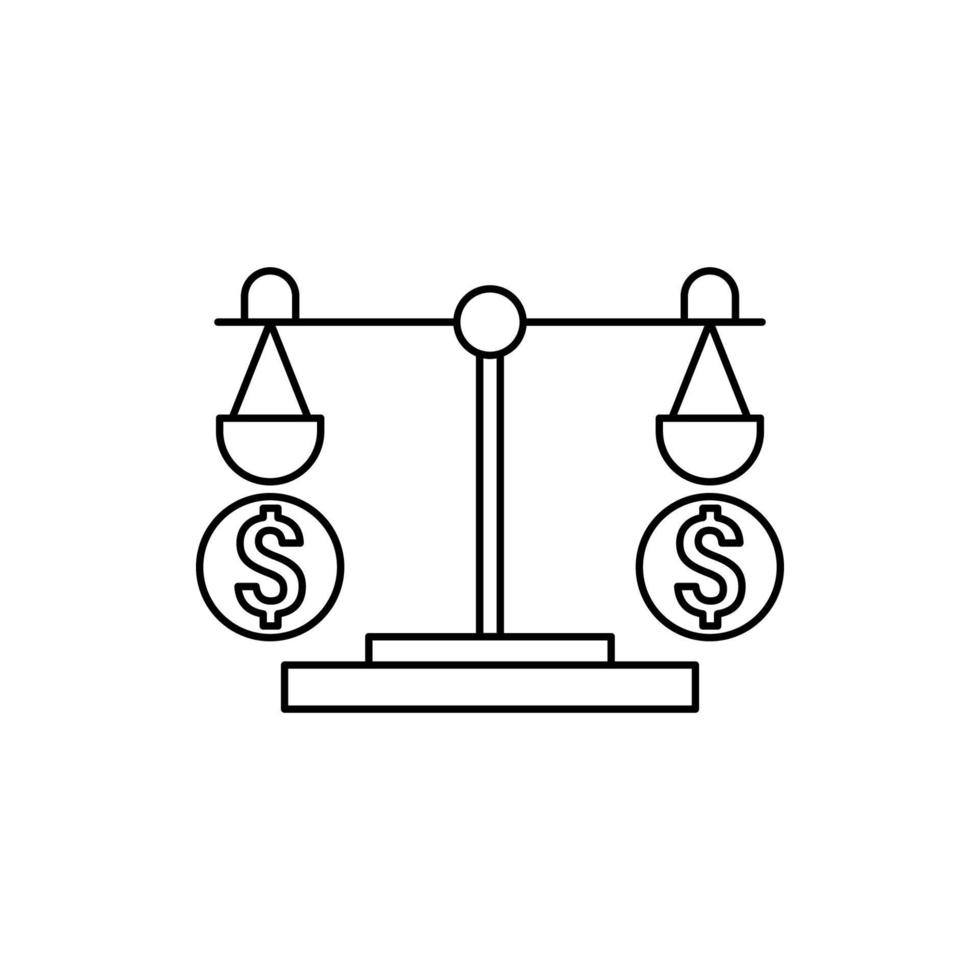 Waage, Dollar, Kasse Vektor Symbol Illustration