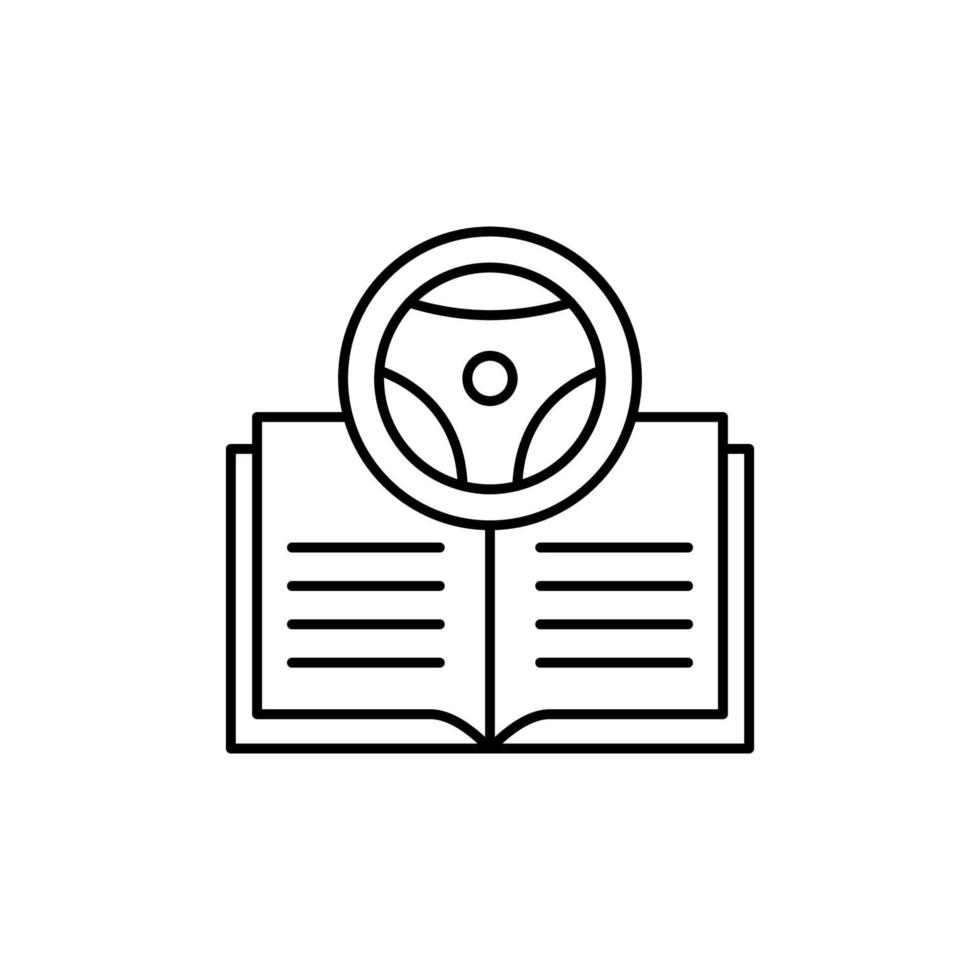 styrning hjul, bok vektor ikon illustration