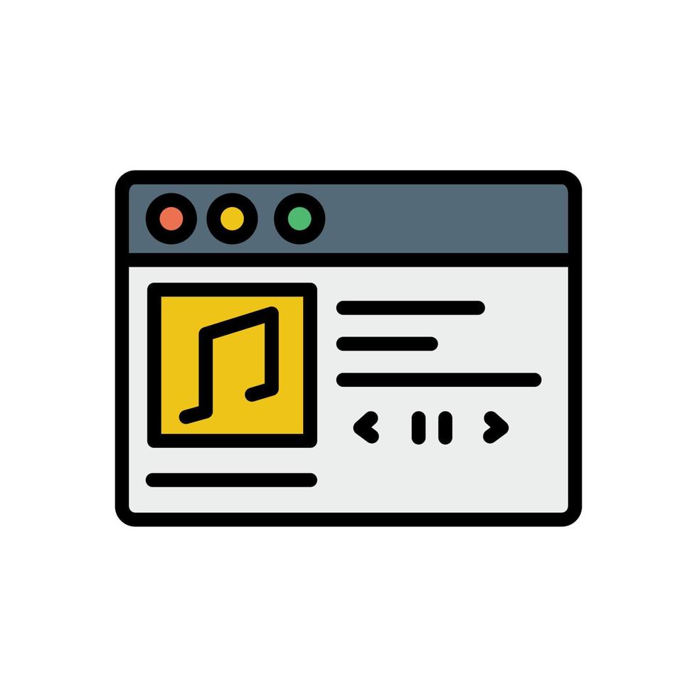 webbläsare, webb webbplats, musik vektor ikon illustration