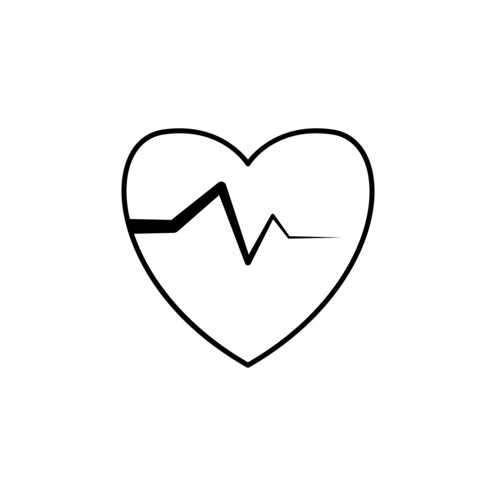 hjärtklappning linje vektor ikon illustration