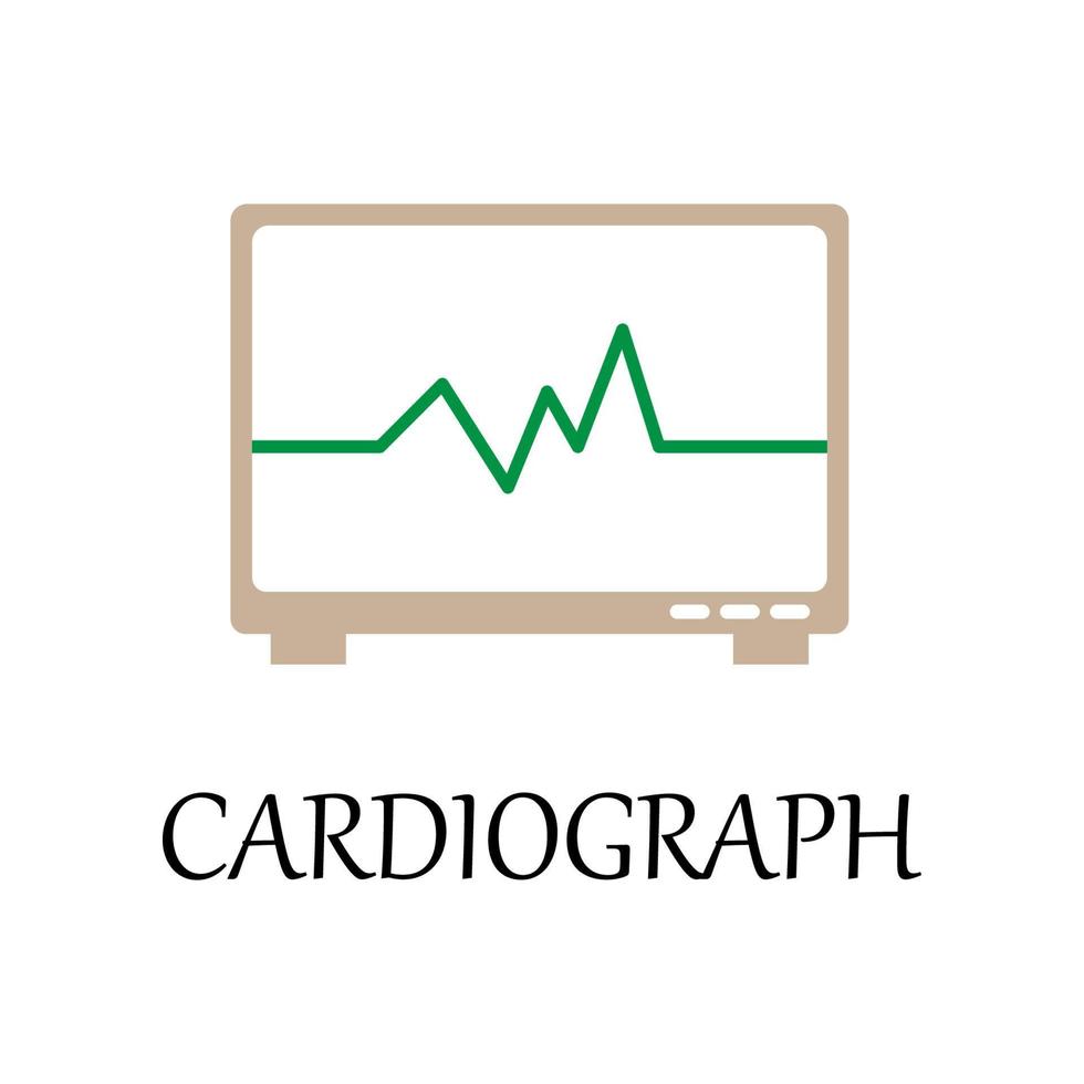 farbig Kardiograph Vektor Symbol Illustration