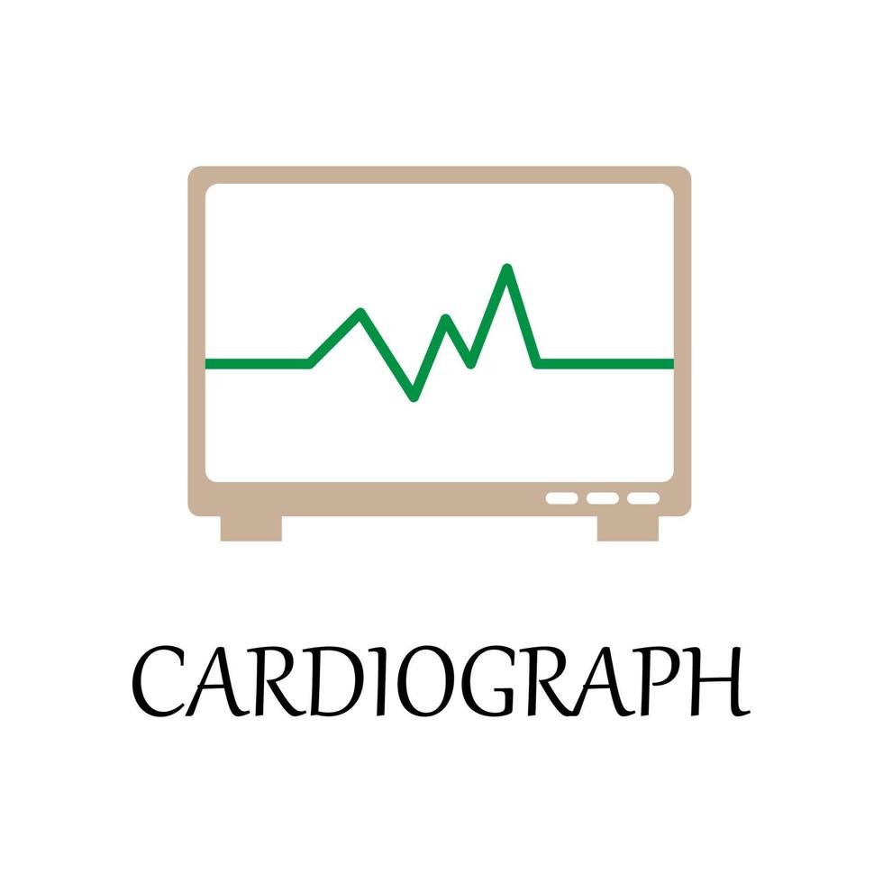 färgad kardiograf vektor ikon illustration