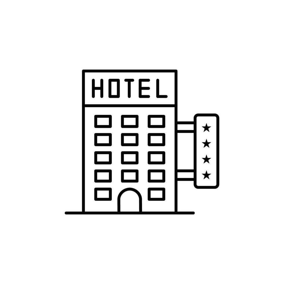 Hotel, 4 Sterne, Reise Vektor Symbol Illustration