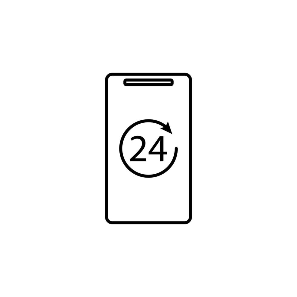 24 Std von Handy, Mobiltelefon Bankwesen Vektor Symbol Illustration