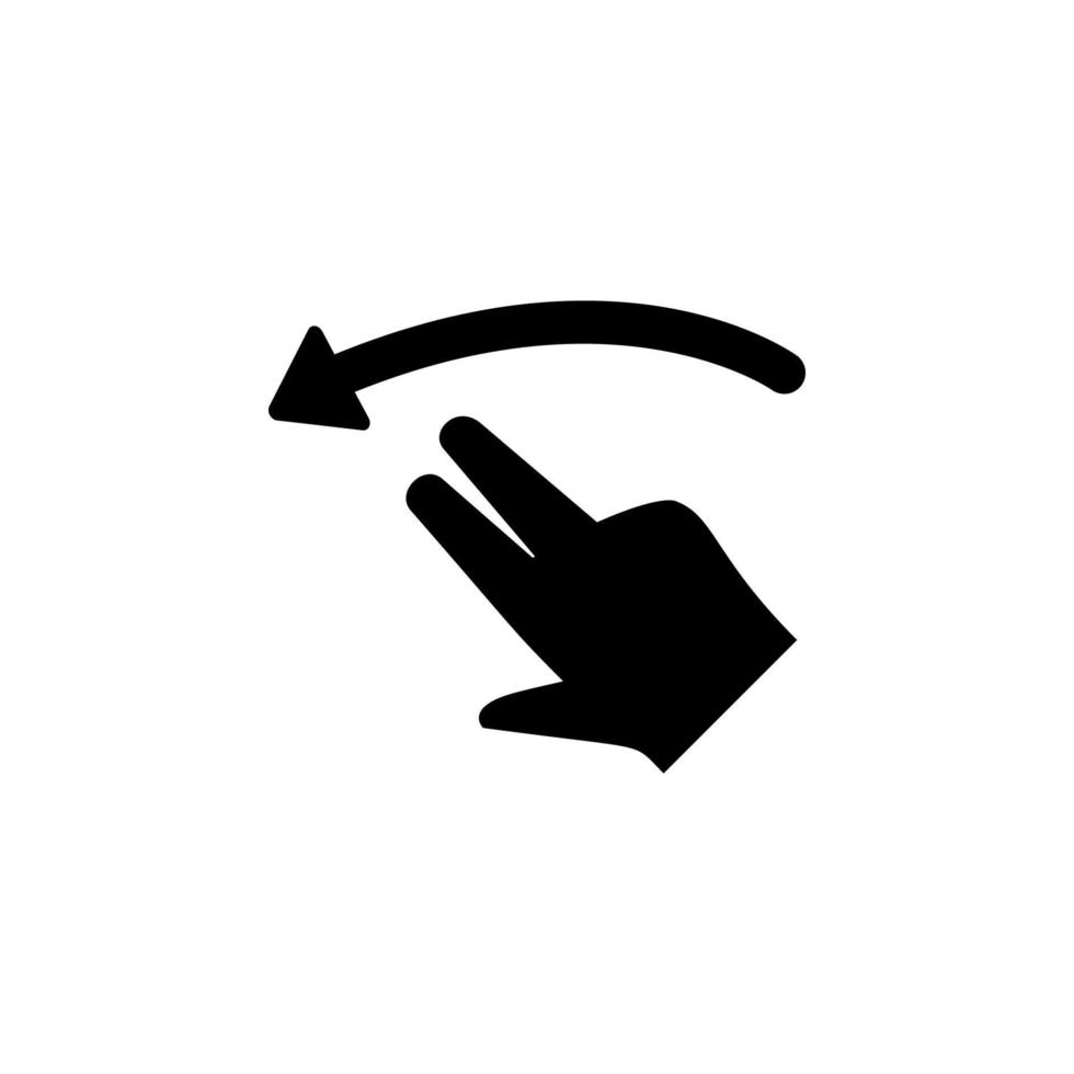 hand, fingrar, gest, hårt slag, rotera, vänster vektor ikon illustration
