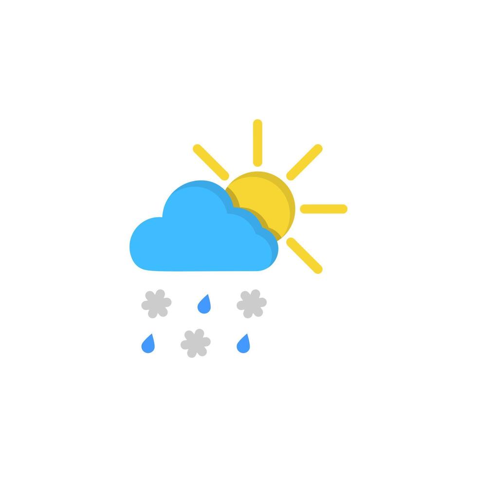 Wolke Sonne Regen Tropfen Blitz Vektor Symbol Illustration