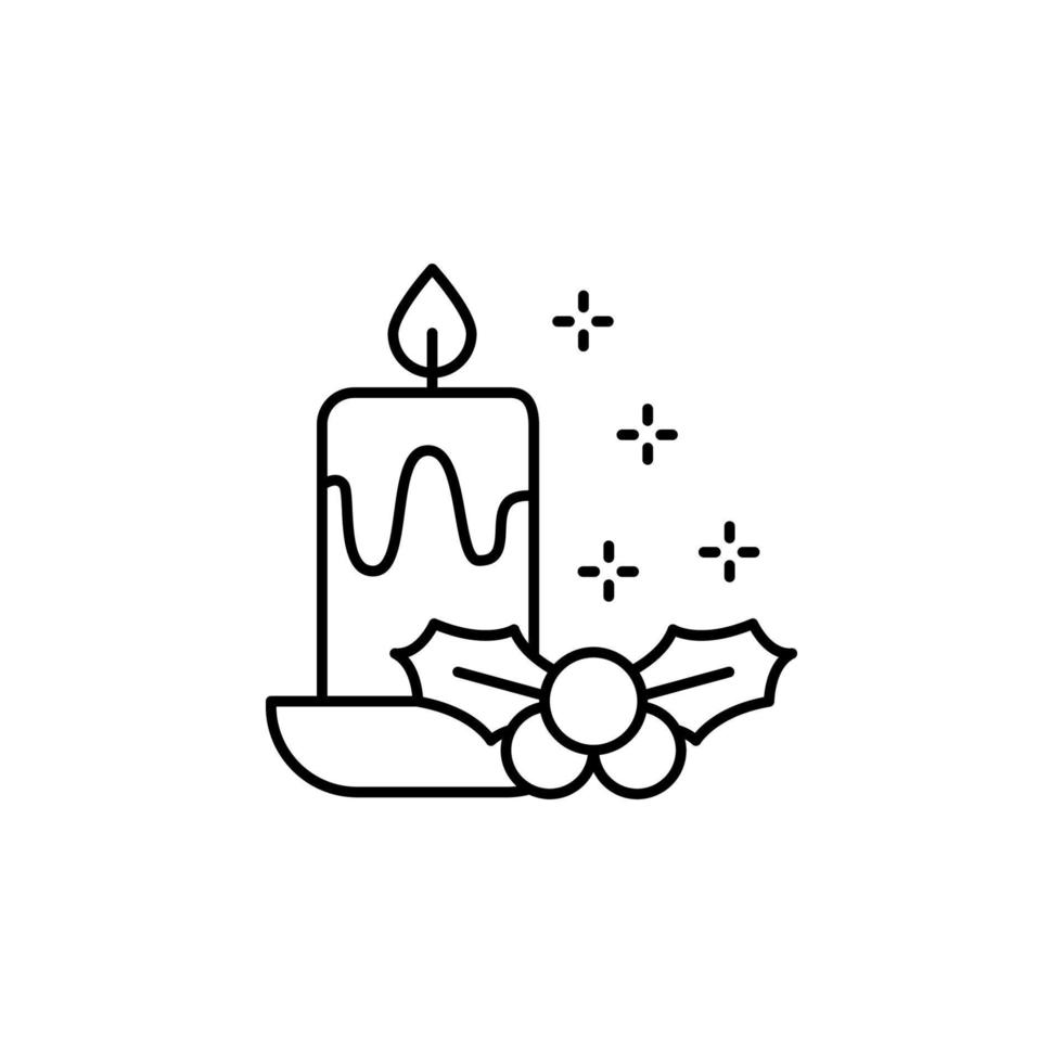 Kerze, Mistel Vektor Symbol Illustration