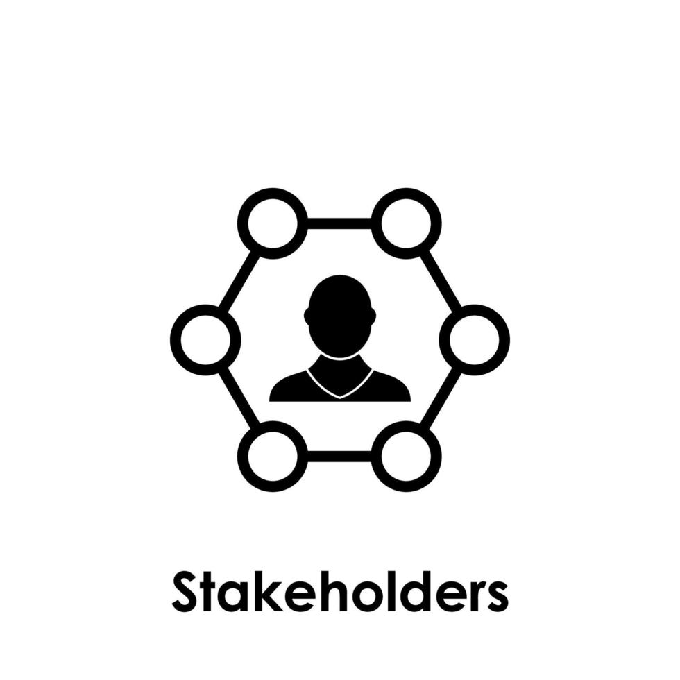 Mann, Hexagon, Stakeholder Vektor Symbol Illustration
